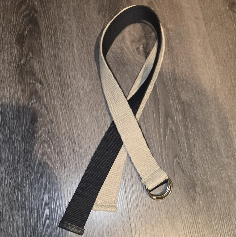 Canvas Belt Bundle, Black and Cream Belt Bundle